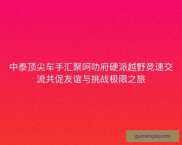 中泰顶尖车手汇聚呵叻府硬派越野竞速交流共促友谊与挑战极限之旅