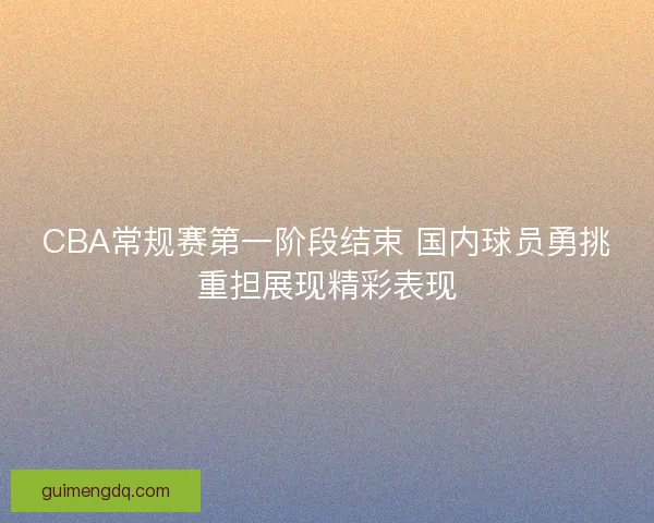 CBA常规赛第一阶段结束 国内球员勇挑重担展现精彩表现